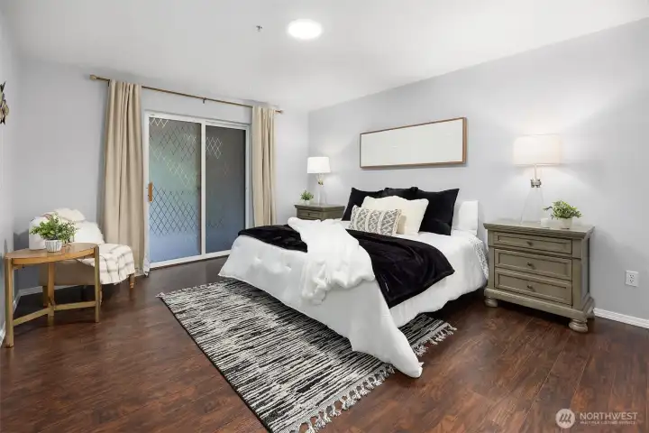 Primary Bedroom w Walkout to Outdoor Deck