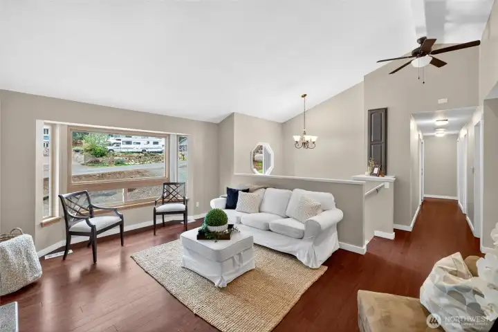 Down the hall you'll find 3 bedrooms and 2 full baths.