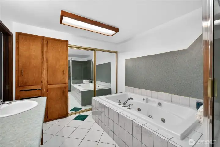 Built ins and 2nd closet in the primary