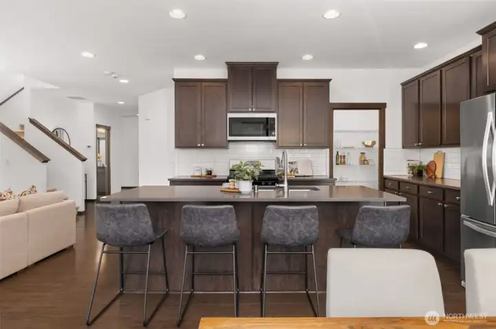 Plenty of room to sit at the kitchen island