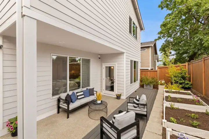 Fully fenced back yard