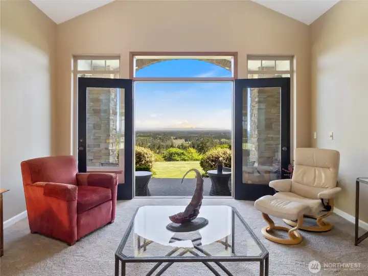 Living Room with French Doors open. Living Room with French Doors open.