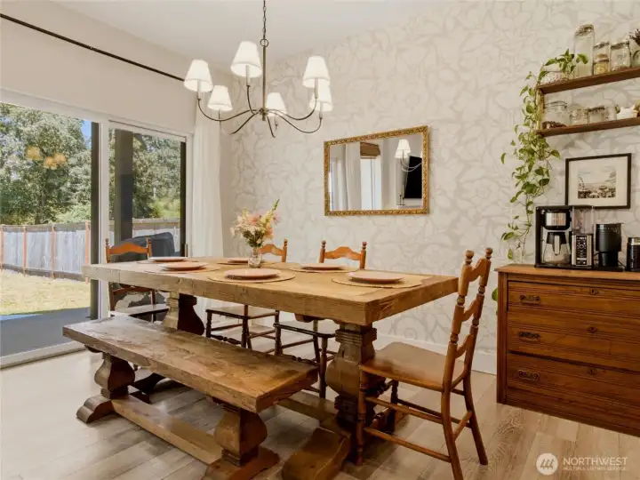Dining room leads to easy walk-out slider to enjoy true indoor-outdoor living.