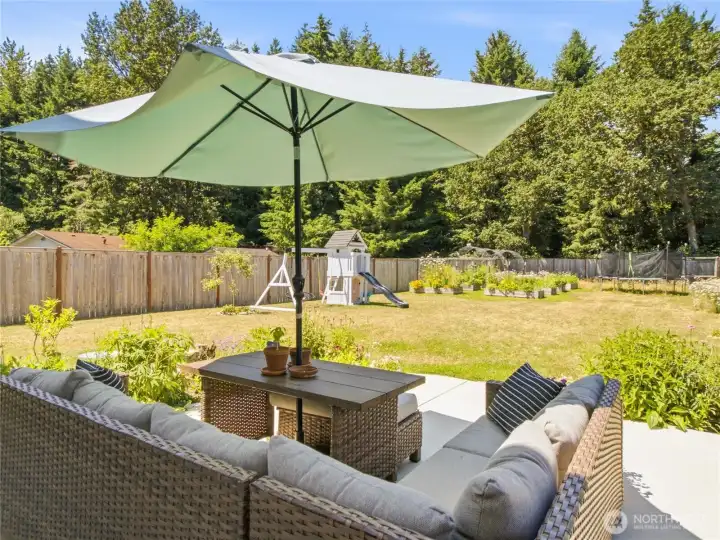 Your view of your 1/3 acre lot, with no rear neighbors.