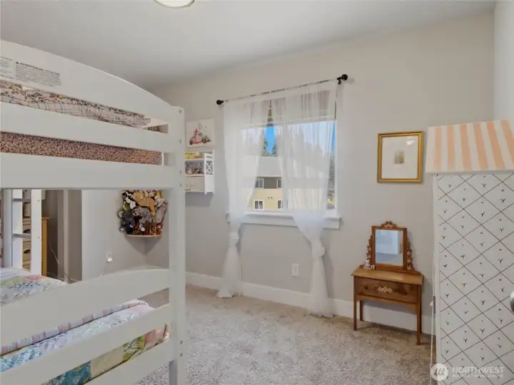 Fourth upstairs bedroom, big enough for oversized bunk beds.