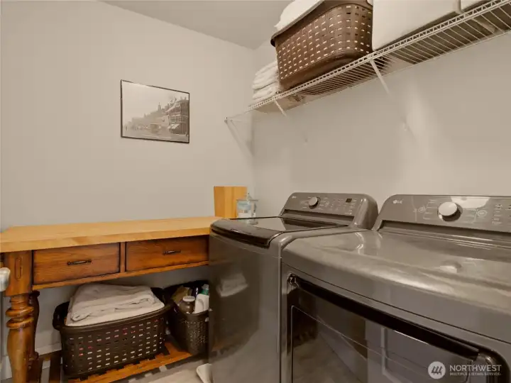 Upstairs washer and dryer near main bedrooms- as it should be!