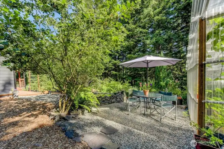 Outdoor Sitting Near Greenhouse