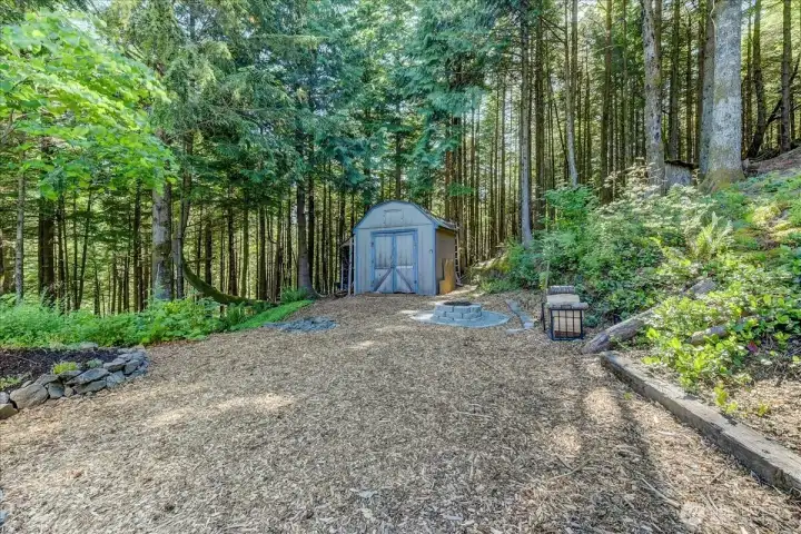 Storage Shed & Fire Pit Area