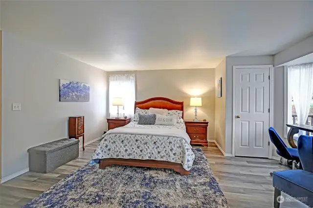 Large bedroom with it own deck on main floor