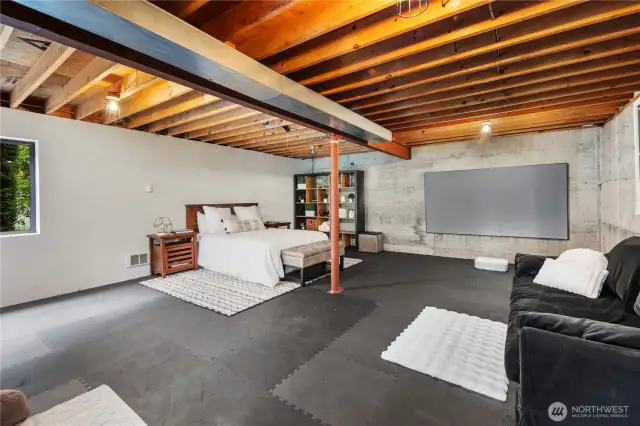 Lower level bonus room.  Use as guest room/gym/TV room