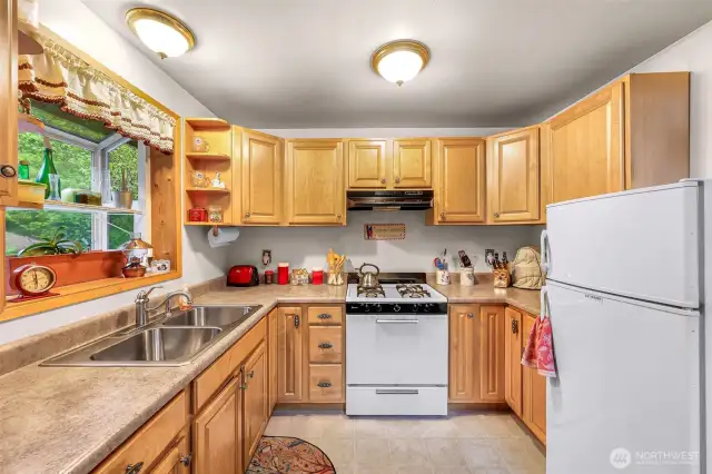 Kitchen with lots of counter space and cupboards