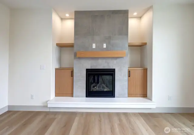 Propane fireplace with tile face