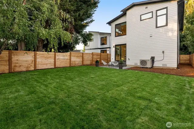 Fully fenced and expansive back yard.
