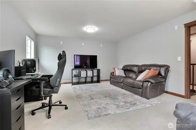 Upstairs huge bonus room! Could be 4th bedroom, den/office, workout room, playroom, movie theatre....
