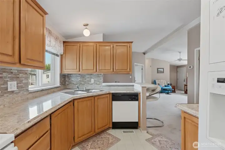 Another view of the kitchen from the eat-in area.