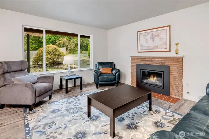 living room with south facing window for ample natural light