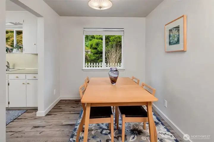 dining room off the living and kitchen area