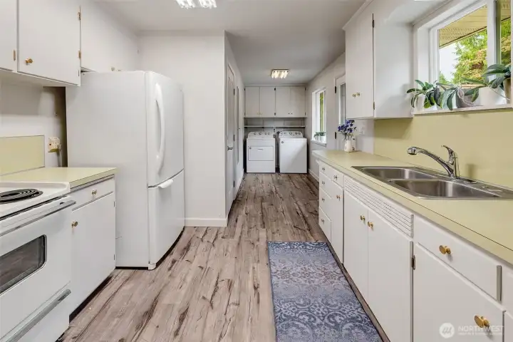large kitchen with direct access to your back yard