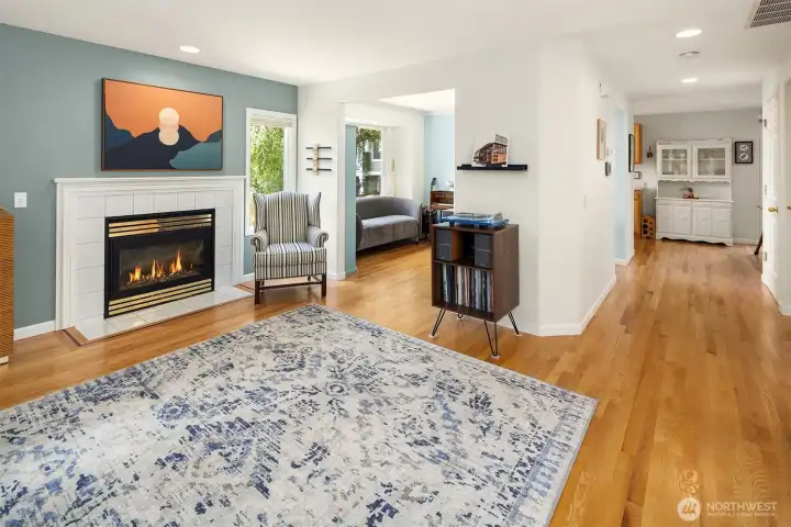 The main floor has refinished hardwood floors.