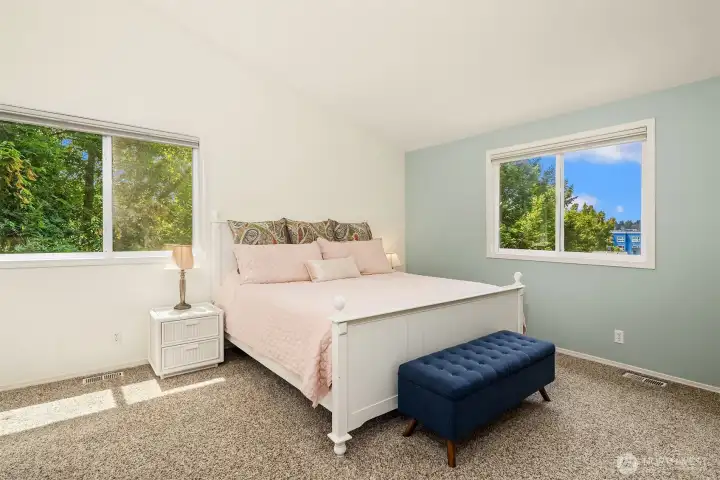 Primary bedrooms with lots of natural light