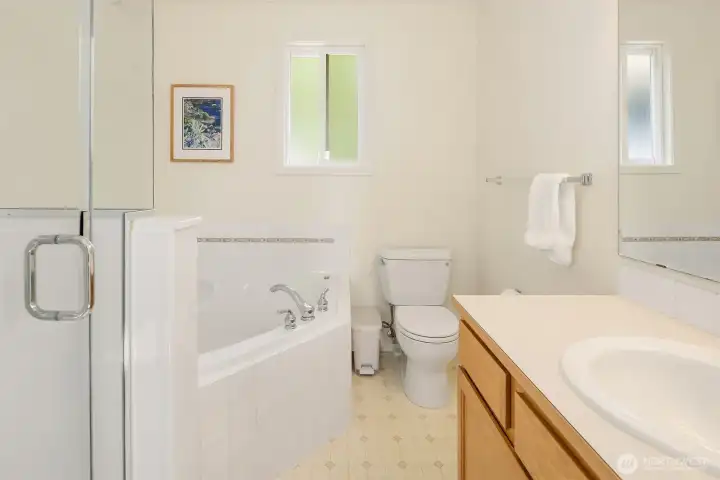Primary en-suite has new shower stall.