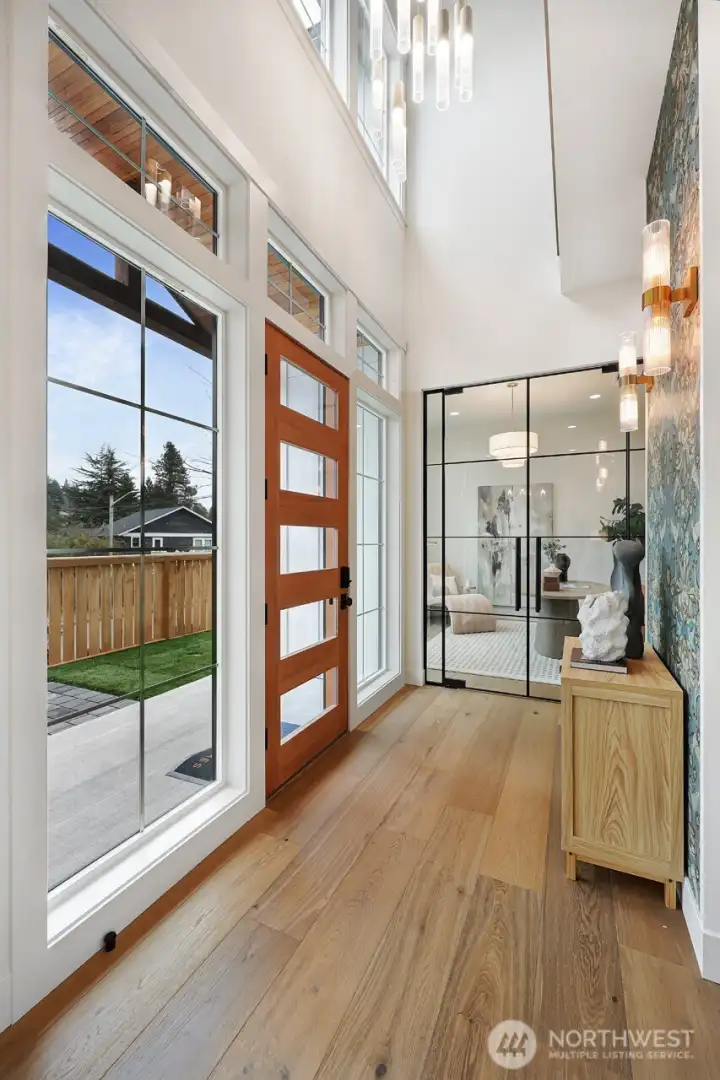 Dining room looking towards entry and office