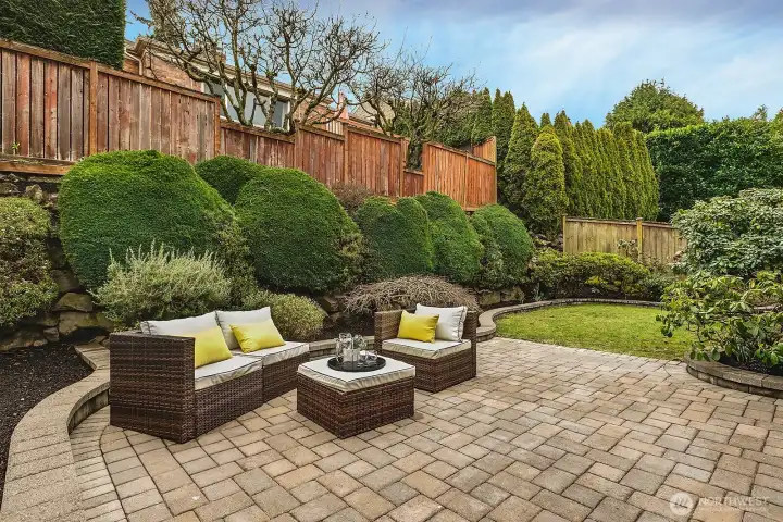 The gorgeous back patio and yard