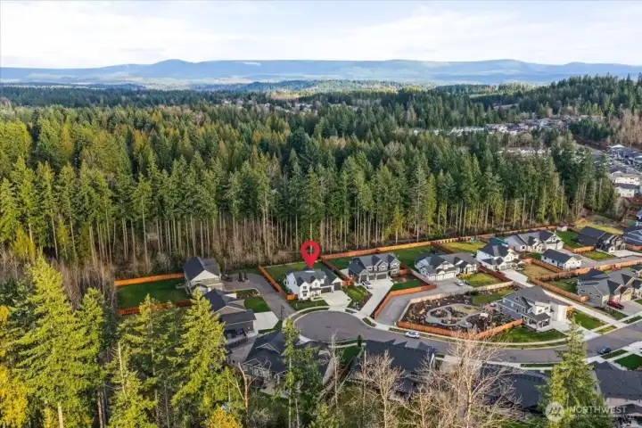 As you can see by the arrow this home is located on a cul da sac on a greenbelt!