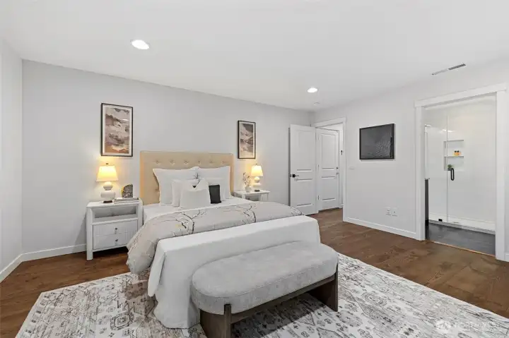Spacious bedroom on the main floor with its own ensuite full bathroom
