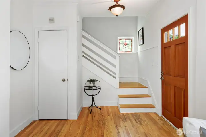 Generous entry and coat closet