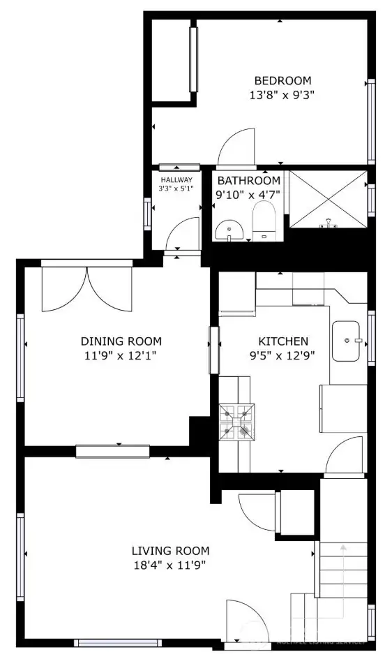 Main floor - dimensions are approximate