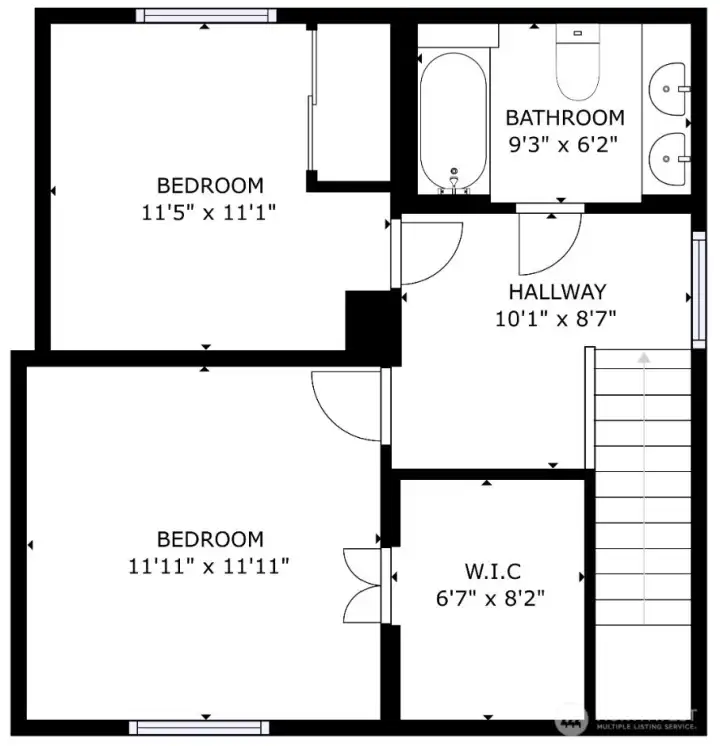 Upper floor - dimensions are approximate