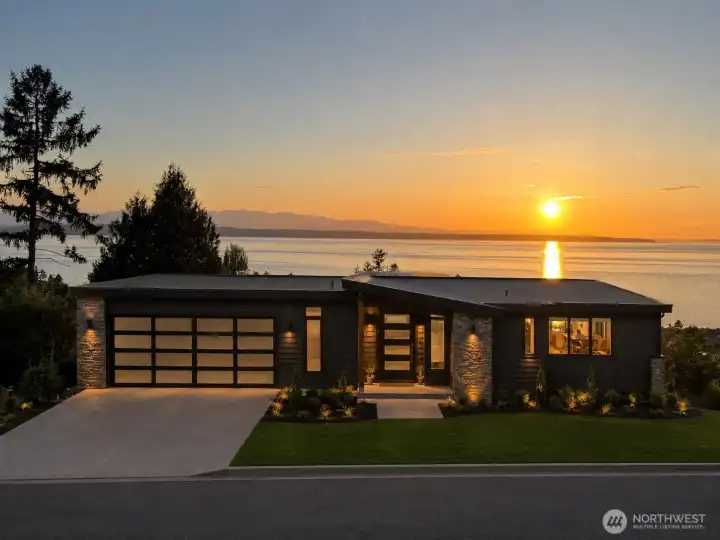Exceptional new construction home with sweeping views and magical sunsets! AI generated image.