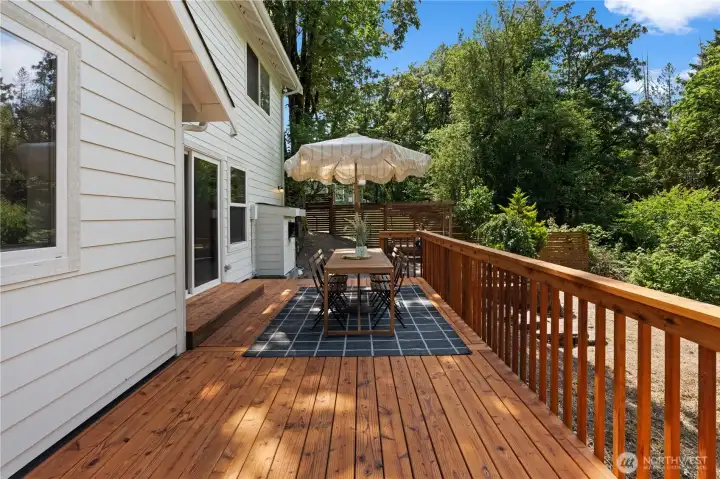New deck flows from kitchen and living room New deck flows from kitchen and living room