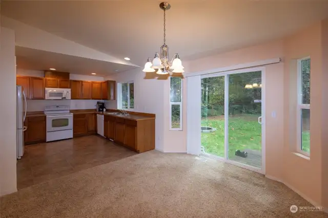 Kitchen and dining areas