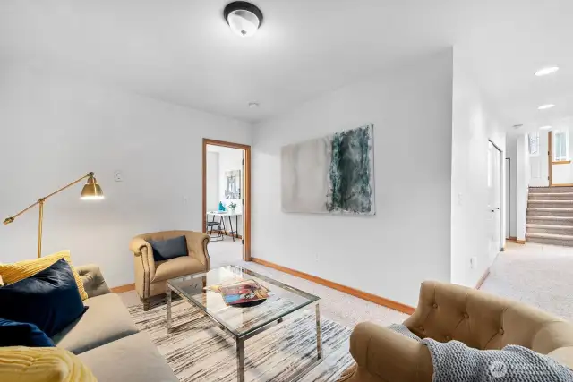 Plenty of space for a second TV area or play room.