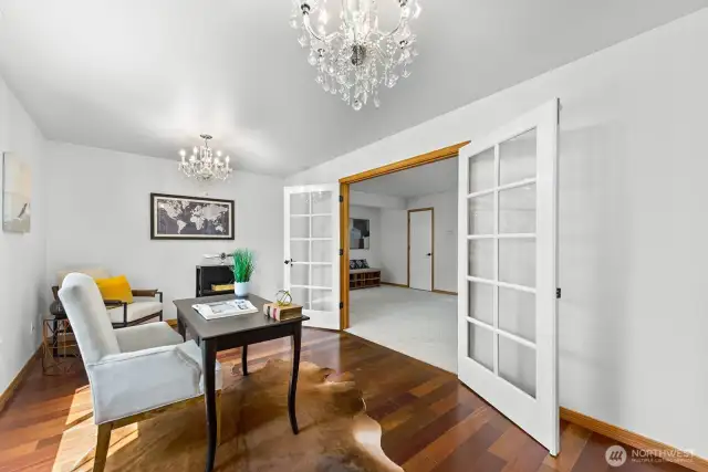 This space is large and has French doors.