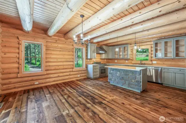 Dining room and kitchen