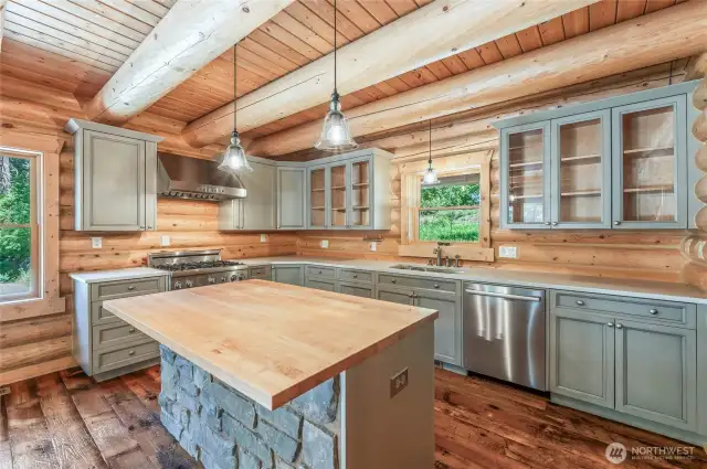 Kitchen with custom cabinets
