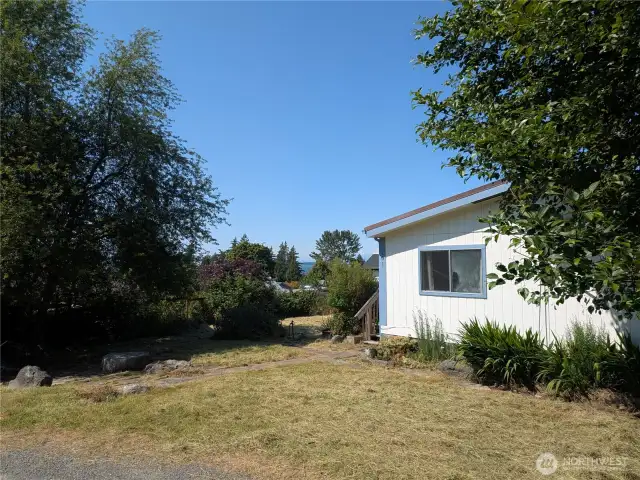 Level expansive yard.