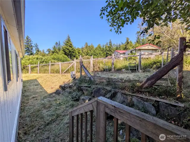 Back porch and garden area.
