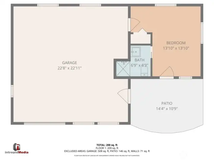 Floor plan of the shop and guest cottage.