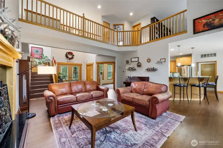 Gatherings are easy with the living room open to the kitchen and dining area.