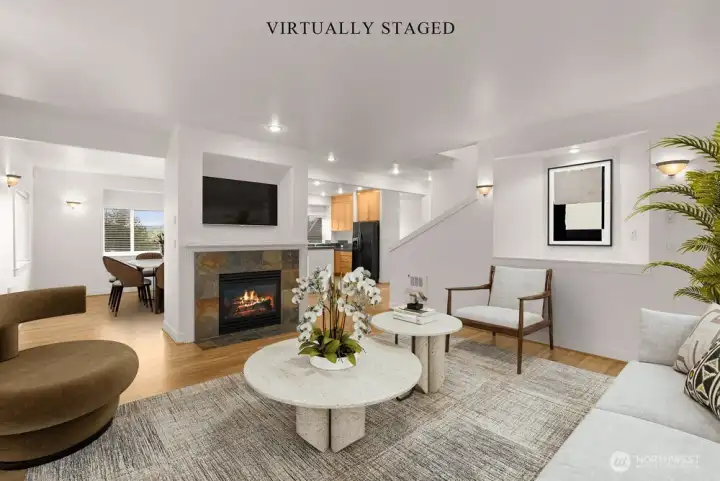 Spacious Living with gas fireplace