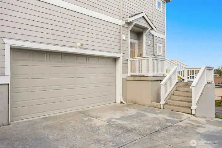 Extensive driveway and oversized two-car garage
