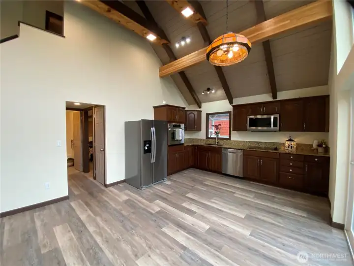 From slider, looking toward hallway. Bedrooms on either side and main bath straight ahead.