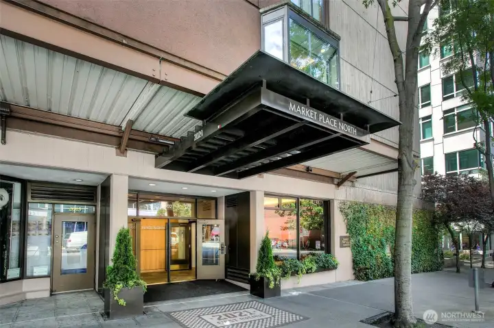 Secured lobby entrance with concierge.