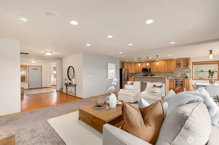 So many spacious and inviting spaces throughout this lovely home.