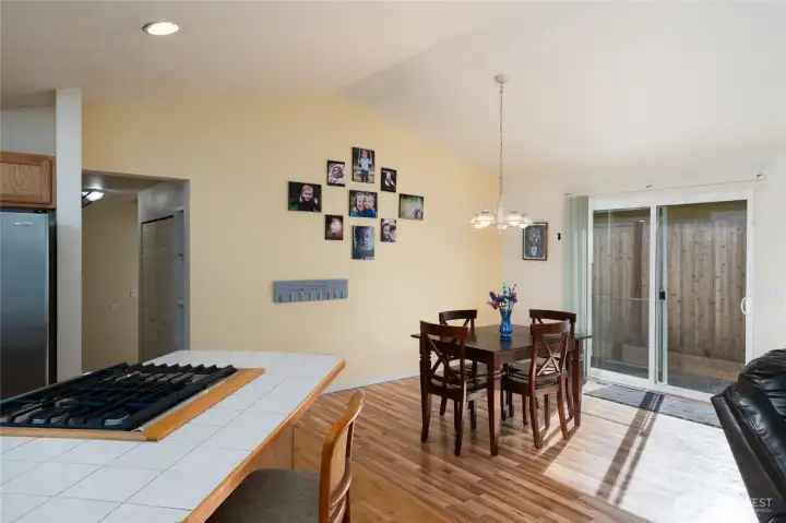 Slider leads to backyard.