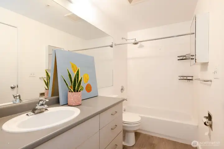 Freshly painted bathroom